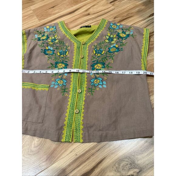Gudrun Sjoden embroidered vest size Medium - Picture 6 of 7
